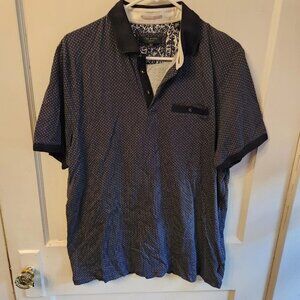Ted Baker London Mens Polo Shirt Size 5 Medium navy white L2